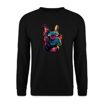 Bouledogue français motif chien dogue allemand Frenchie - Sweat-shirt Unisexe - noir - Devant - Alina (178cm) & Michal (187cm)