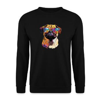 Pug Beige Dogs Love Carlin Little Cute Pug - Unisex Sweatshirt - black - Front - Alina (178cm) & Michal (187cm)