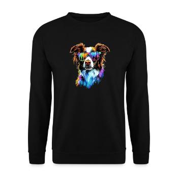 Border Collie Dog Lover Puppy Cute Collies - Unisex Sweatshirt - black - Front - Alina (178cm) & Michal (187cm)