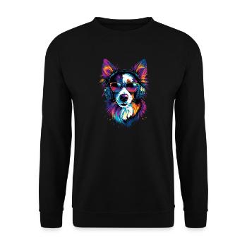 Border Collie Dog Lover Puppy Cute Collies - Unisex Sweatshirt - black - Front - Alina (178cm) & Michal (187cm)