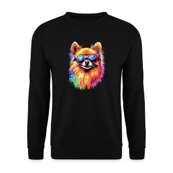Poméranien Poméranien Poméranien Spitz allemand doux - Sweat-shirt Unisexe - noir - Devant - Alina (178cm) & Michal (187cm)