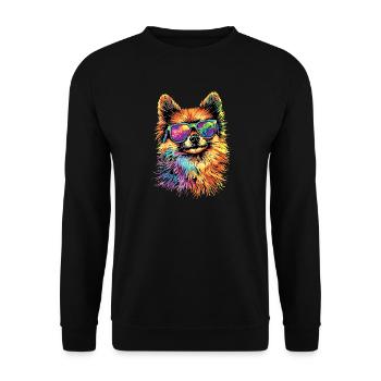 Pomeranian Pomeranian Pom Sweet German Spitz - Unisex Sweatshirt - black - Front - Alina (178cm) & Michal (187cm)