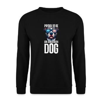 Pitbull Mom Patriotic Lustiges 4th of July - Unisex Pullover - Schwarz - Vorne - Alina (178cm) & Michal (187cm)