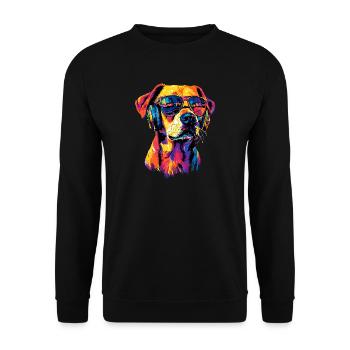 Boxer allemand Chien Boxer Club allemand Boxer Club allemand - Sweat-shirt Unisexe - noir - Devant - Alina (178cm) & Michal (187cm)
