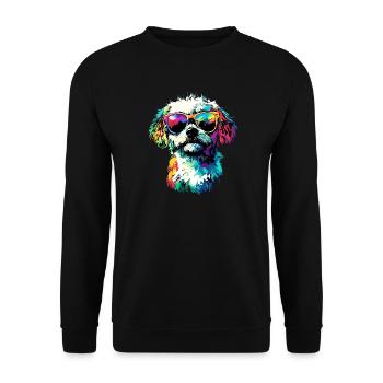 Maltese Little Maltese Dog Love Sweet Maltese - Unisex Sweatshirt - black - Front - Alina (178cm) & Michal (187cm)