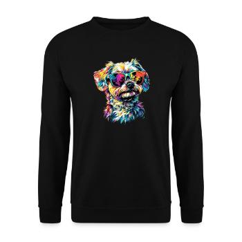 Maltese Little Maltese Dog Love Sweet Maltese - Unisex Sweatshirt - black - Front - Alina (178cm) & Michal (187cm)