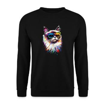 Ragdoll Katze Ragdollkatze Cat Süße Ragdoll Katzen - Unisex Pullover - Schwarz - Vorne - Alina (178cm) & Michal (187cm)