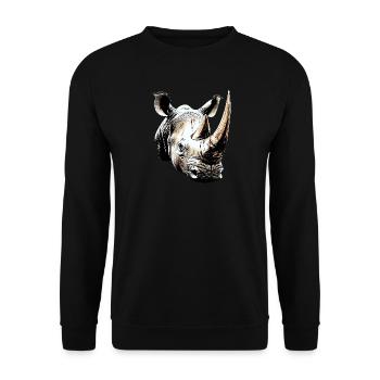 Rhino Rhinoceros Africa Safari Rhinos Rhino - Unisex Sweatshirt - black - Front - Alina (178cm) & Michal (187cm)