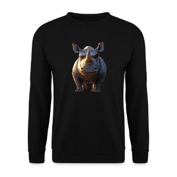 Nashorn Rhinozeros Afrika Safari Nashörner Rhino - Unisex Pullover - Schwarz - Vorne - Alina (178cm) & Michal (187cm)