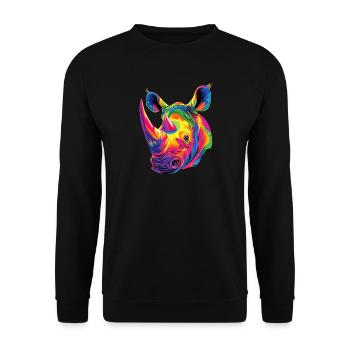 Nashorn Rhinozeros Afrika Safari Nashörner Rhino - Unisex Pullover - Schwarz - Vorne - Alina (178cm) & Michal (187cm)