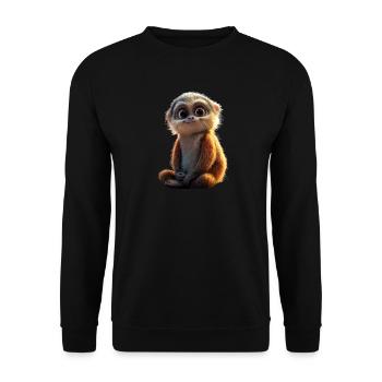 Gibbon Affe Weißhandgibbon Monkey Süße Lar Gibbons - Unisex Pullover - Schwarz - Vorne - Alina (178cm) & Michal (187cm)