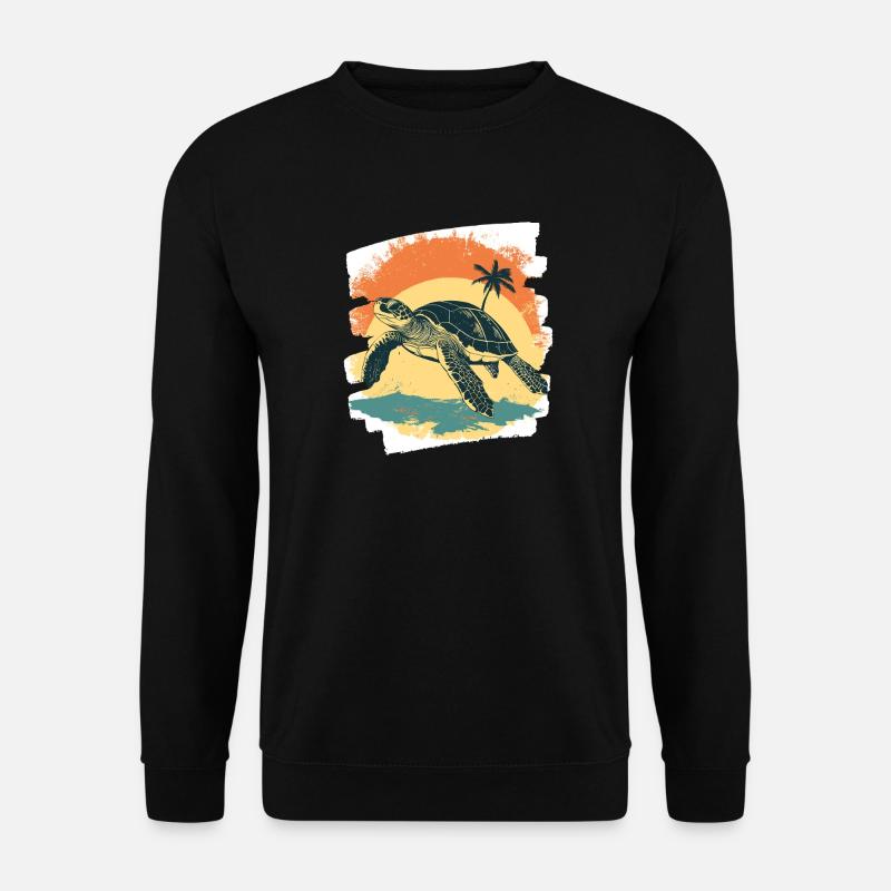 Sea Turtle Retro - Unisex Sweatshirt - black