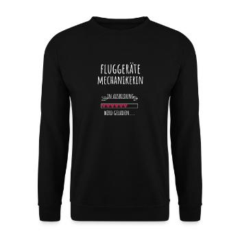 Fluggerätemechanikerin Ausbildung Beruf Geschenk - Unisex Pullover - Schwarz - Vorne - Alina (178cm) & Michal (187cm)