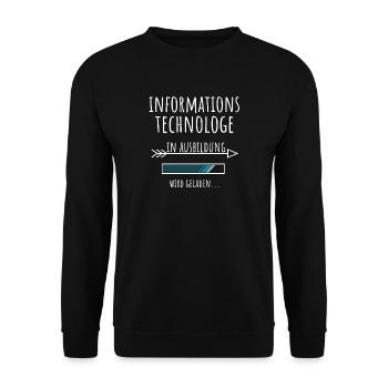 Informationstechnologe Ausbildung Beruf Geschenk - Unisex Pullover - Schwarz - Vorne - Alina (178cm) & Michal (187cm)