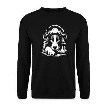 Border Collie « Black Edition » - Sweat-shirt Unisexe - noir - Devant - Alina (178cm) & Michal (187cm)