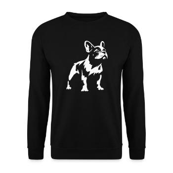 Illustration of a French Bulldog - Unisex Sweatshirt - black - Front - Alina (178cm) & Michal (187cm)