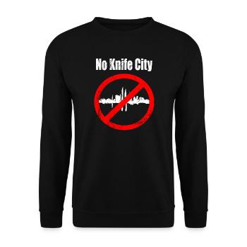 Keine Messer Stadt - Unisex Pullover - Schwarz - Vorne - Alina (178cm) & Michal (187cm)