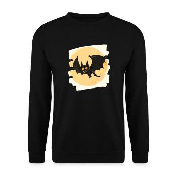Fledermaus Retro - Unisex Pullover - Schwarz - Vorne - Alina (178cm) & Michal (187cm)