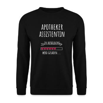 Apothekerassistentin Ausbildung Beruf Geschenk - Unisex Pullover - Schwarz - Vorne - Alina (178cm) & Michal (187cm)