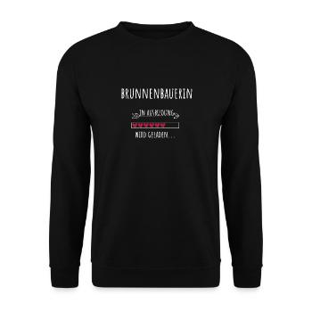 Brunnenbauerin Ausbildung Beruf Geschenk - Unisex Pullover - Schwarz - Vorne - Alina (178cm) & Michal (187cm)