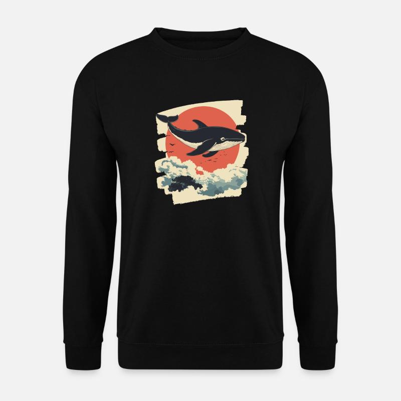 Walfisch Retro - Unisex Pullover - Schwarz