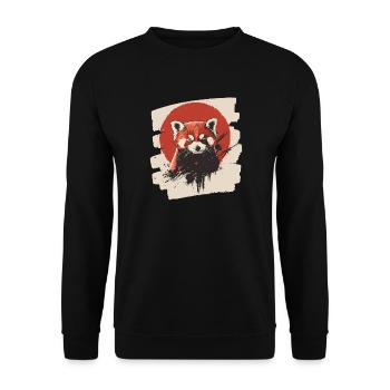Panda roux rétro - Sweat-shirt Unisexe - noir - Devant - Alina (178cm) & Michal (187cm)