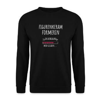 Figurenkeramformerin Ausbildung Beruf Geschenk - Unisex Pullover - Schwarz - Vorne - Alina (178cm) & Michal (187cm)