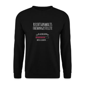 Rechtsanwaltsfachangestellte Ausbildung Beruf - Unisex Pullover - Schwarz - Vorne - Alina (178cm) & Michal (187cm)