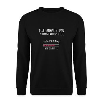Rechtsanwalts- und Notarfachangestellte Ausbildung - Unisex Pullover - Schwarz - Vorne - Alina (178cm) & Michal (187cm)