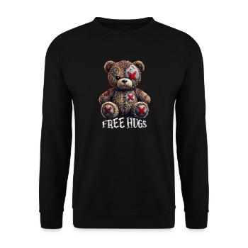 Câlins gratuits Teddy Bear - Sweat-shirt Unisexe - noir - Devant - Alina (178cm) & Michal (187cm)
