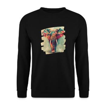 Elefant - Unisex Pullover - Schwarz - Vorne - Alina (178cm) & Michal (187cm)
