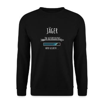 Jäger Ausbildung Jagdschein Beruf Geschenk - Unisex Pullover - Schwarz - Vorne - Alina (178cm) & Michal (187cm)