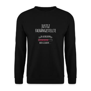 Justizfachangestellte Ausbildung Beruf Geschenk - Unisex Pullover - Schwarz - Vorne - Alina (178cm) & Michal (187cm)