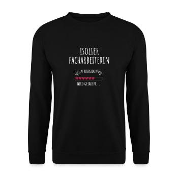 Isolierfacharbeiterin Ausbildung Beruf Geschenk - Unisex Pullover - Schwarz - Vorne - Alina (178cm) & Michal (187cm)
