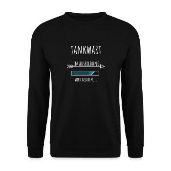 Tankwart Ausbildung Beruf Geschenk - Unisex Pullover - Schwarz - Vorne - Alina (178cm) & Michal (187cm)