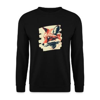 Renard - Sweat-shirt Unisexe - noir - Devant - Alina (178cm) & Michal (187cm)