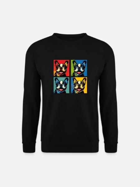 Frenchie Pop Art Bubbles, Pancake, Chonk, Nibbles - Unisex Sweatshirt - black