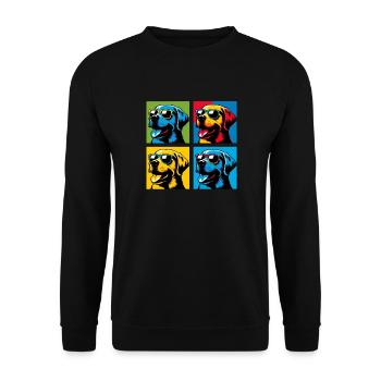 Lab Love Pop, Kumpel, Marshmallow, Teddy, Glücklich - Unisex Pullover - Schwarz - Vorne - Alina (178cm) & Michal (187cm)