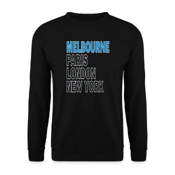 Tennis Turnier Melbourne Paris London New York - Unisex Pullover - Schwarz - Vorne - Alina (178cm) & Michal (187cm)