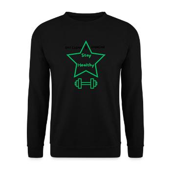 Stay clean - Unisex Pullover - Schwarz - Vorne - Alina (178cm) & Michal (187cm)