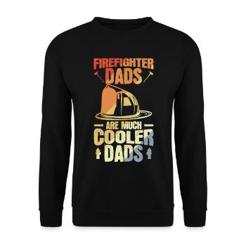 Feuerwehrväter sind die cooleren Väter - Unisex Pullover - Schwarz - Vorne - Alina (178cm) & Michal (187cm)