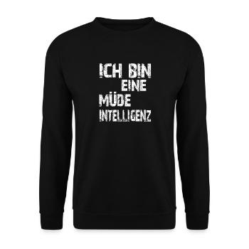 AI Saying: I'm a tired intelligence - Unisex Sweatshirt - black - Front - Alina (178cm) & Michal (187cm)
