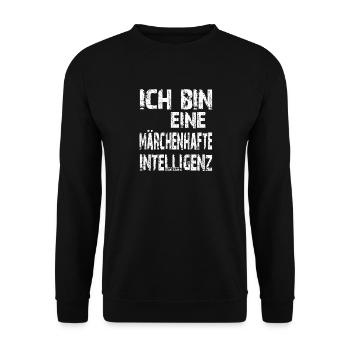AI saying: I am a fairytale intelligence - Unisex Sweatshirt - black - Front - Alina (178cm) & Michal (187cm)