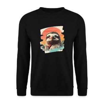 Sloth - Unisex Sweatshirt - black - Front - Alina (178cm) & Michal (187cm)