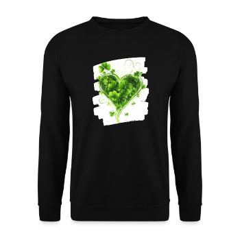 Saint-Patrick Shamrock Heart - Sweat-shirt Unisexe - noir - Devant - Alina (178cm) & Michal (187cm)