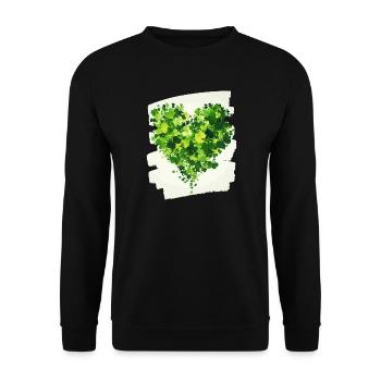 Saint-Patrick Shamrock Heart - Sweat-shirt Unisexe - noir - Devant - Alina (178cm) & Michal (187cm)
