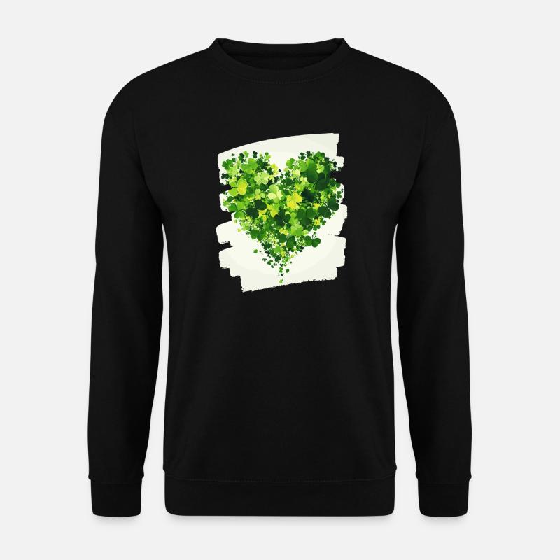 St. Patrick's Day Shamrock Heart - Unisex Sweatshirt - black