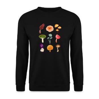 T-shirt : Cadeau de champignons forestiers inhabituels - Sweat-shirt Unisexe - noir - Devant - Alina (178cm) & Michal (187cm)