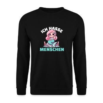 Cheeky mermaid with a cynical message - Unisex Sweatshirt - black - Front - Alina (178cm) & Michal (187cm)