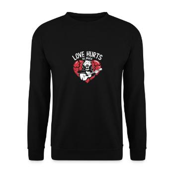 Liebe tut weh Liebeskummer Herzschmerz Liebe - Unisex Pullover - Schwarz - Vorne - Alina (178cm) & Michal (187cm)